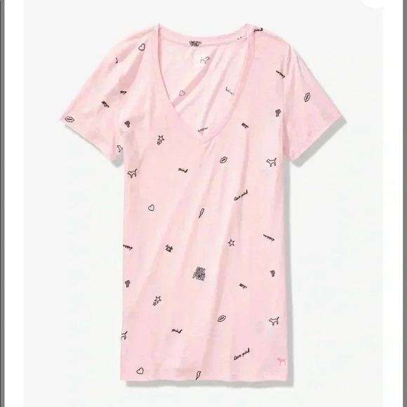 🆕PINK PERFECT V-NECK TEE S🆕 - Picture 2 of 4